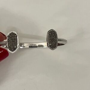 Kendra Scott Elton Cuff Bracelet - silver-tone finish with platinum drusy stones